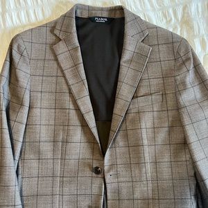 38R Slim Sport Coat/Jacket Brown Plaid